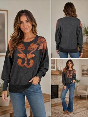 Erez‎ Sweater Made From Leather and Snake Skin Size Medium